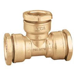 Té à compression, laiton, 21mm, FFF, chauffage, Caleffi Deca 894